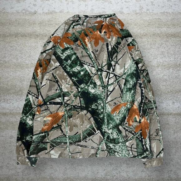Vintage 90s Fusion 3D Shirt Mens L Hunting Camo Cotton Long Sleeve Woodland - Picture 2 of 4